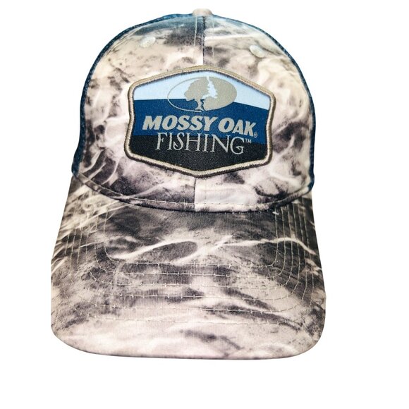 Mossy Oak Fishing Trucker Hat Adjustable Snapback Cap Camouflage Mesh Navy - Picture 1 of 2